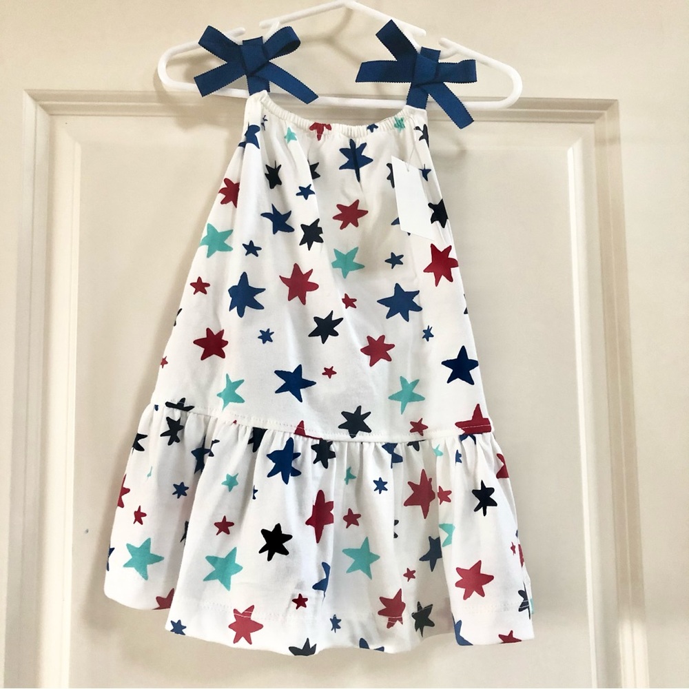 BNWT Hanna Andersson Star ⭐️ print dress with bow size 80